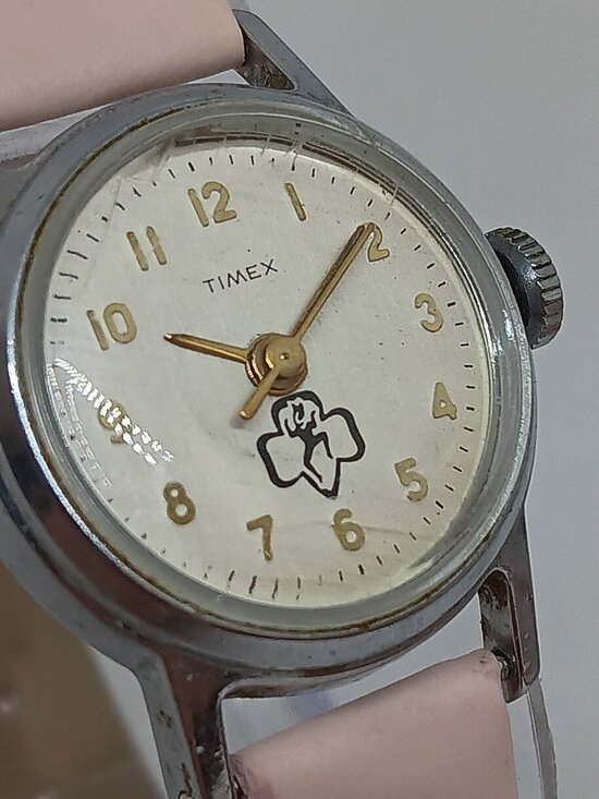 VINTAGE 1966 Timex Women\'s 24mm Manual Wind Silver Tone Girl Scouts Watch main image 9